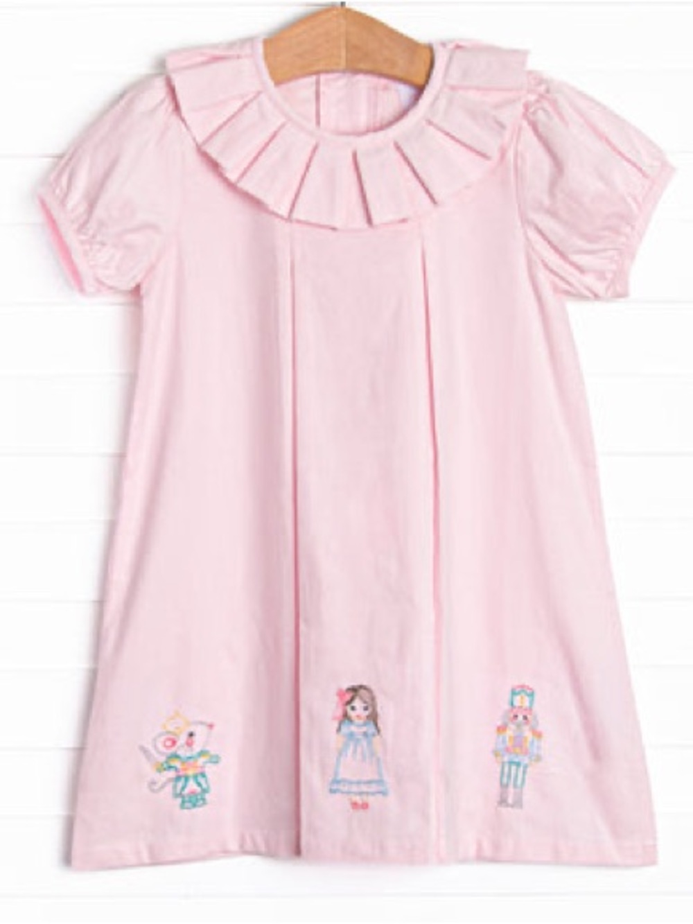 Stitchy Fish Night at the Nutcracker Embroidered Dress, Pink
